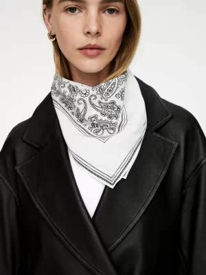 Écharpes Et Cols-ARKET Foulard en soie imprimé Noir/Blanc