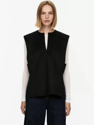 Chemises Et Chemisiers | Mailles Et Cardigans-ARKET Gilet en laine doublée Noir