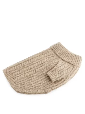 Pour Les Chiens-ARKET Gilet en maille torsadée pour chien Beige chiné