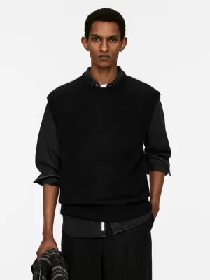 Maille-ARKET Gilet en mélange de laine et d'alpaga Noir