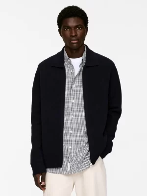 Maille-ARKET Gilet zippé en laine Bleu foncé