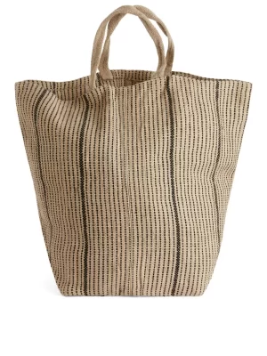 Température De Conservation | Maillots De Bain-ARKET Grand fourre-tout en toile de jute Beige/Noir