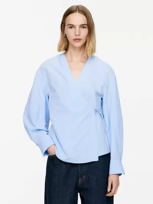 Chemises Et Chemisiers-ARKET Haut cache-cœur en coton Bleu ciel