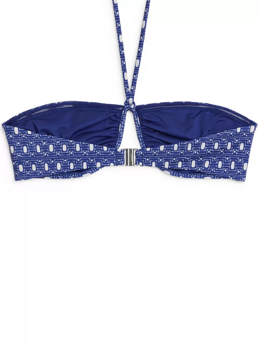 Maillots De Bain-ARKET Haut de maillot bustier Bleu/Blanc