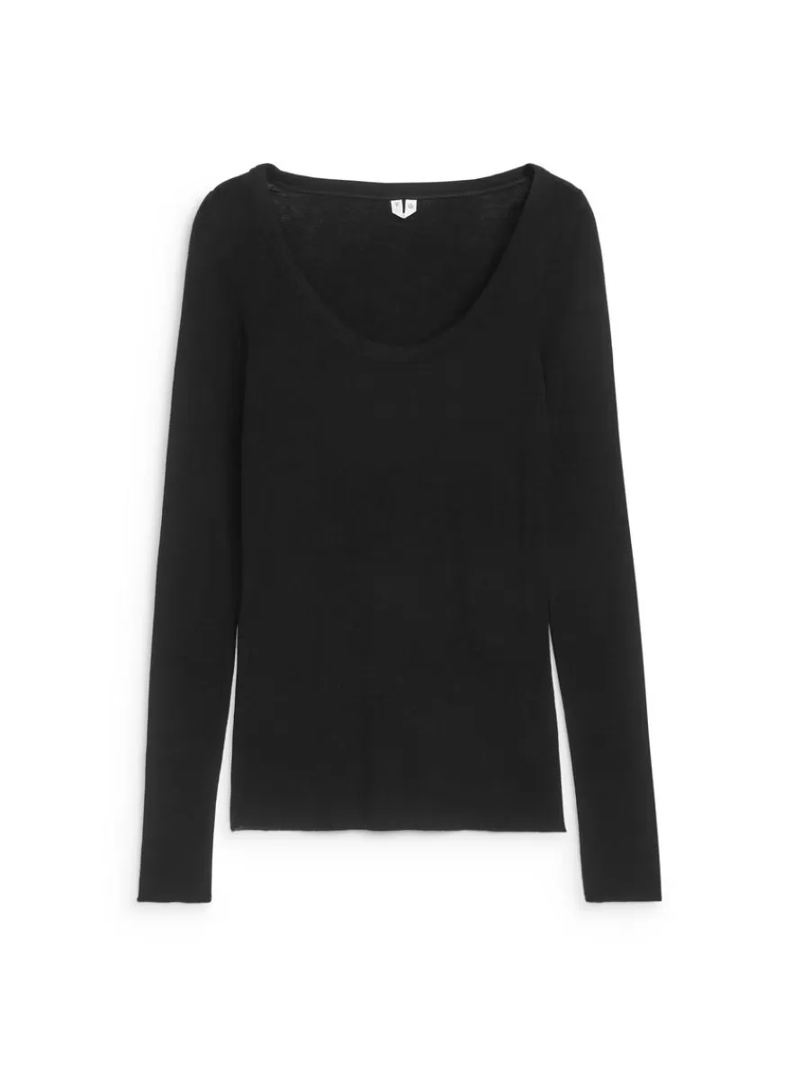 Mailles Et Cardigans-ARKET Haut en laine côtelé Noir