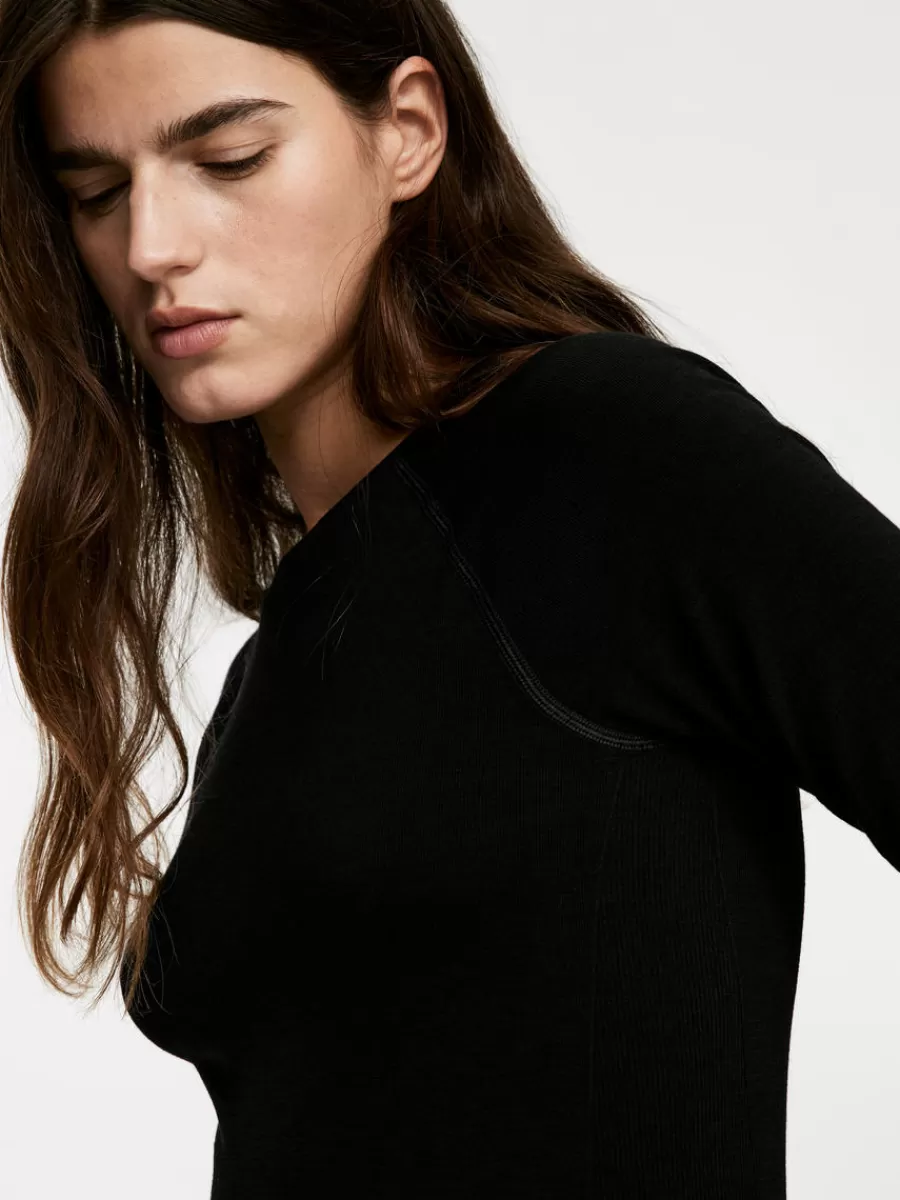Vêtements De Sport-ARKET Haut en laine sans couture Noir