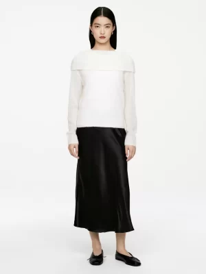 Jupes-ARKET Jupe asymétrique en satin Noir