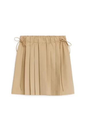 Jupes-ARKET Jupe midi plissée Beige