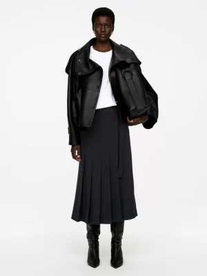 Jupes-ARKET Jupe plissée en laine Bleu foncé