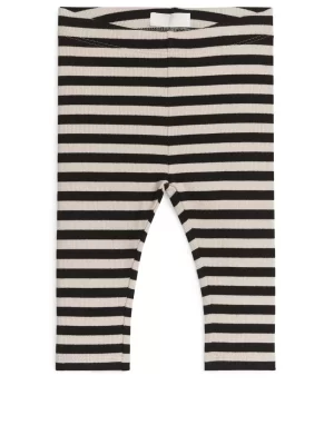 Bas-ARKET Legging côtelé Noir/Beige