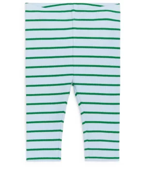 Bas-ARKET Legging côtelé Bleu clair/Vert