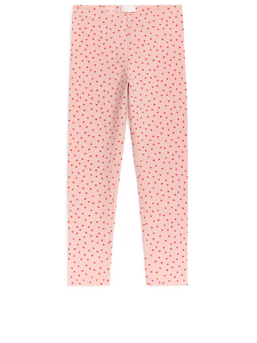Pantalons Et Shorts | Pantalons-ARKET Legging en jersey Rose/Cœurs rouges