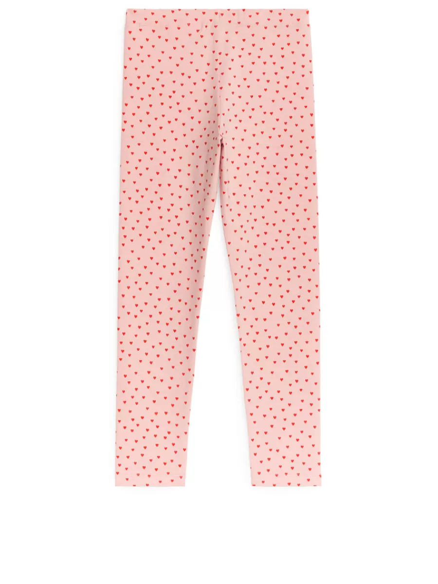 Pantalons Et Shorts | Pantalons-ARKET Legging en jersey Rose/Cœurs rouges