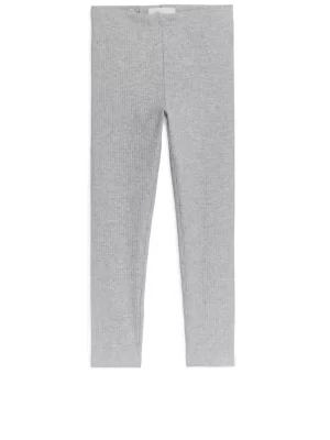 Pantalons Et Shorts | Pantalons-ARKET Legging en jersey côtelé Gris chiné