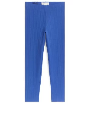 Pantalons Et Shorts | Pantalons-ARKET Legging en jersey côtelé Bleu