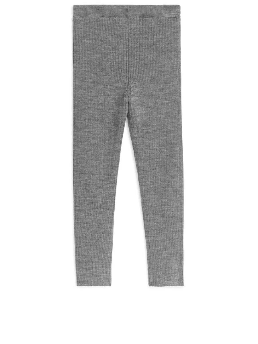 Maille | Pantalons Et Shorts-ARKET Leggings côtelés en laine mélangée Gris chiné