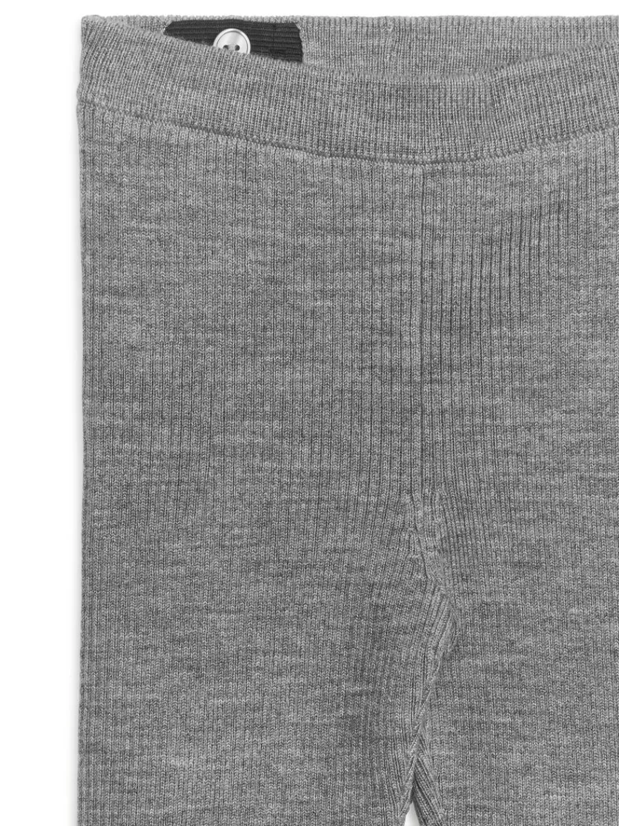 Maille | Pantalons Et Shorts-ARKET Leggings côtelés en laine mélangée Gris chiné
