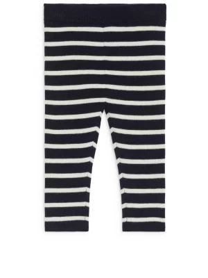Maille | Bas-ARKET Leggings en maille mérinos Bleu foncé/Blanc cassé