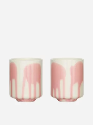 Accessoires De Table | Tasses-ARKET Lot de 2 tasses en grès Rose/Blanc cassé