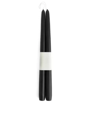 Bougies-ARKET Lot de 2 bougies coniques Noir