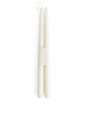 Bougies-ARKET Lot de 2 bougies coniques Blanc cassé