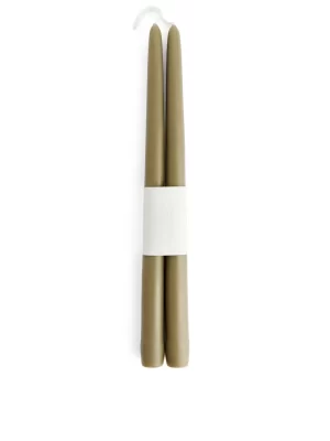 Bougies-ARKET Lot de 2 bougies coniques Vert