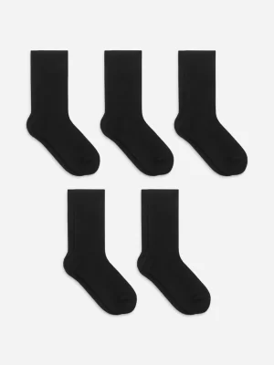 Chaussettes-ARKET Lot de 5 paires de chaussettes côtelées en coton Noir