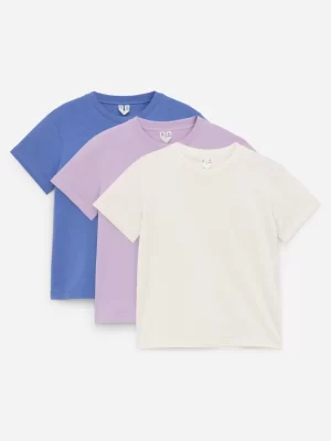 Hauts | T-Shirts-ARKET Lot de 3 t-shirts col rond Bleu/Violet/Écru