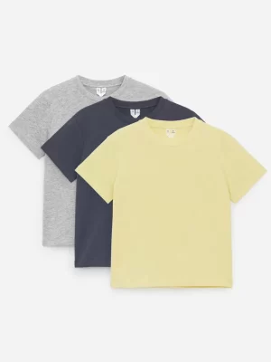 Hauts | T-Shirts-ARKET Lot de 3 t-shirts col rond Noir/Jaune/Gris