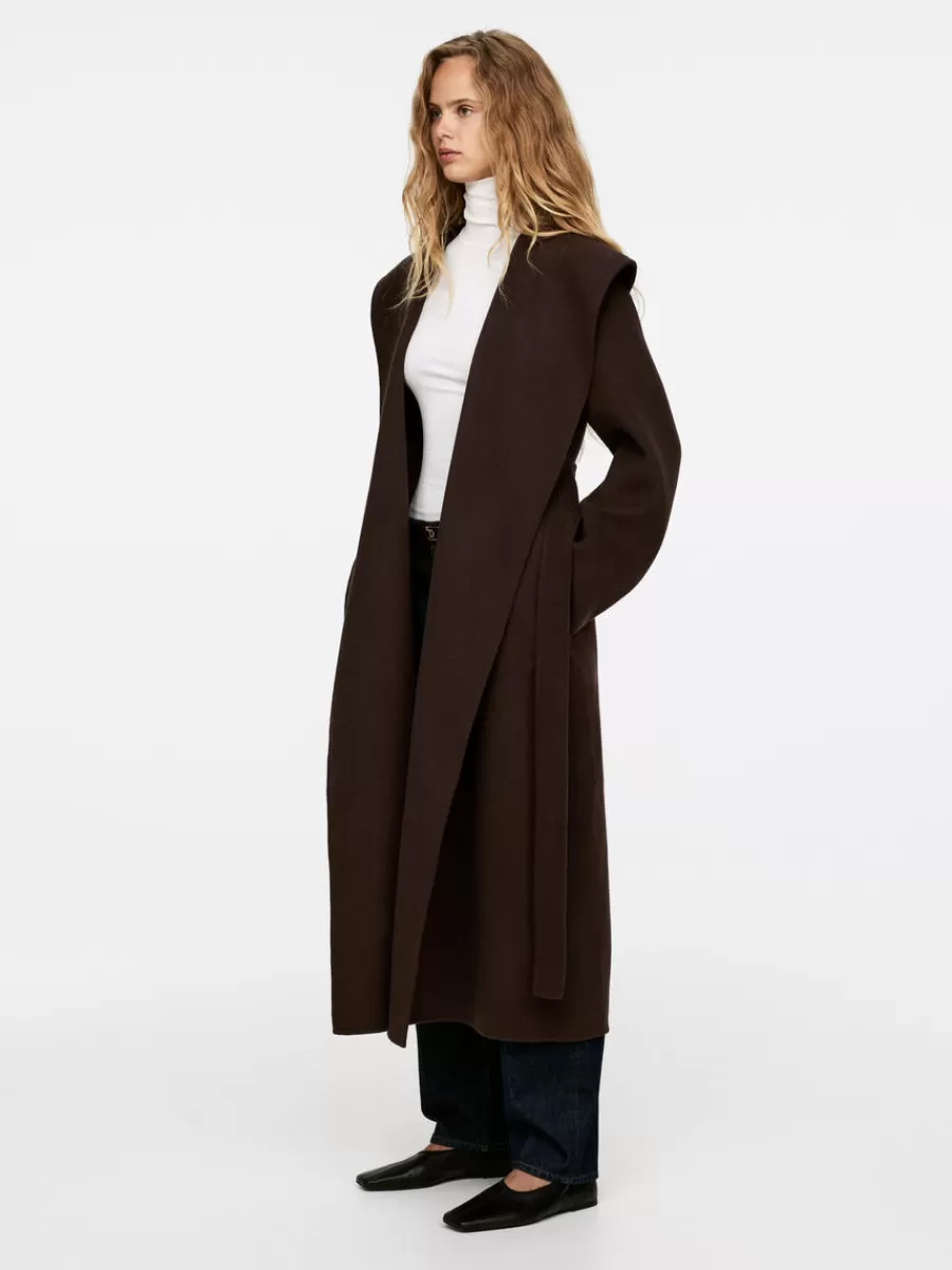 Manteaux Et Vestes-ARKET Manteau à col châle Marron foncé