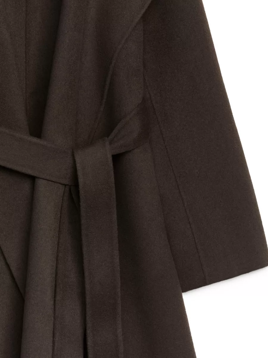 Manteaux Et Vestes-ARKET Manteau à col châle Marron foncé