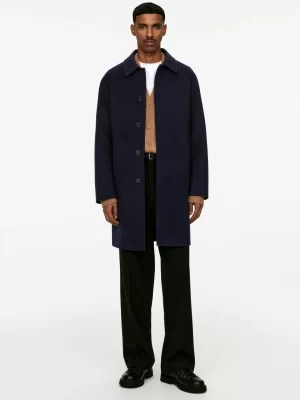 Manteaux Et Vestes-ARKET Manteau en laine mélangée double face Bleu foncé