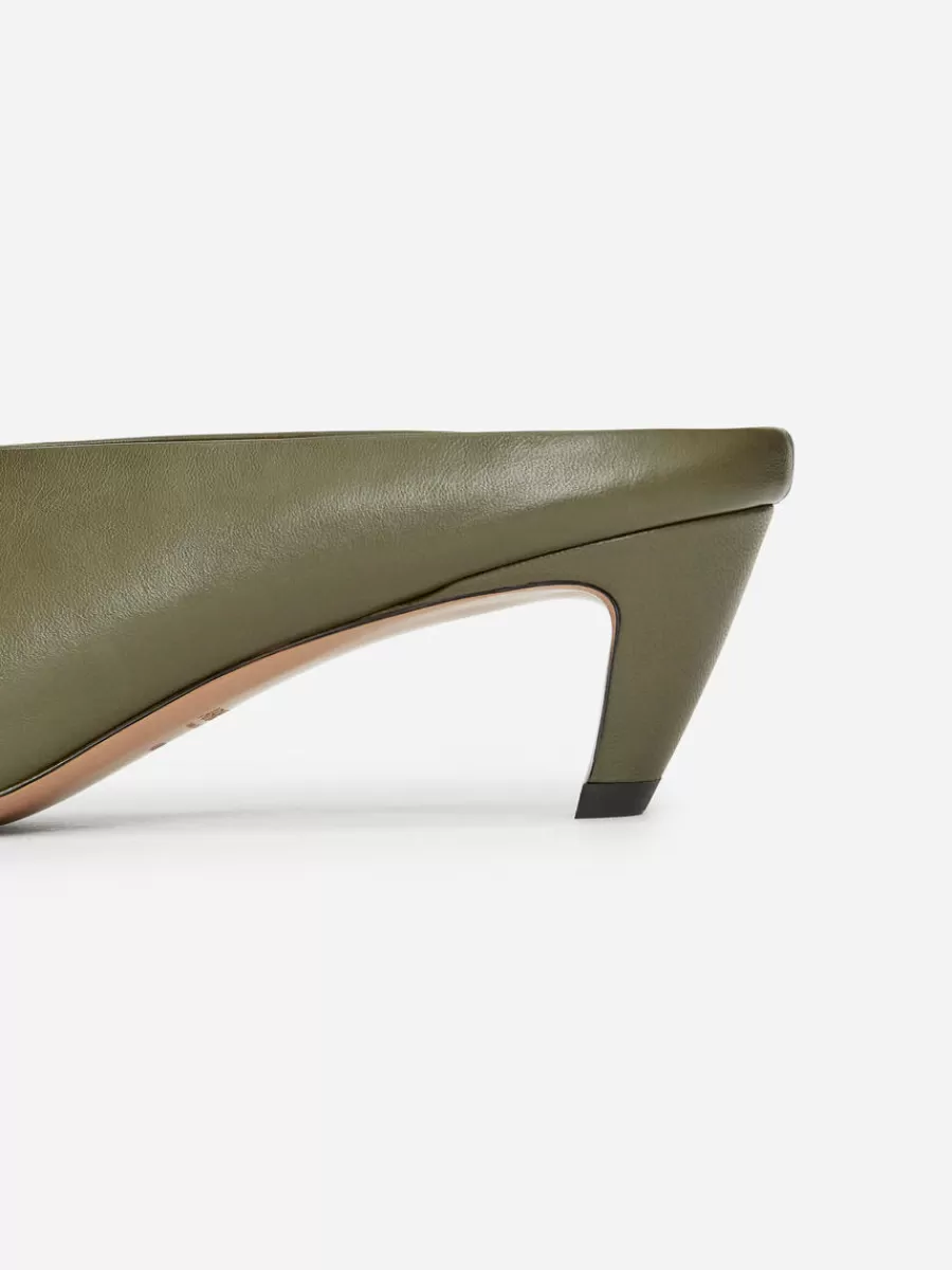 Toutes Les Chaussures-ARKET Mules en cuir à talons Vert kaki