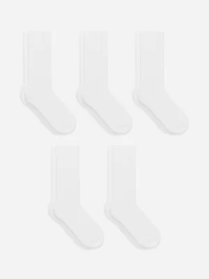 Chaussettes-ARKET 5 paires de chaussettes en coton côtelé Supima Blanc