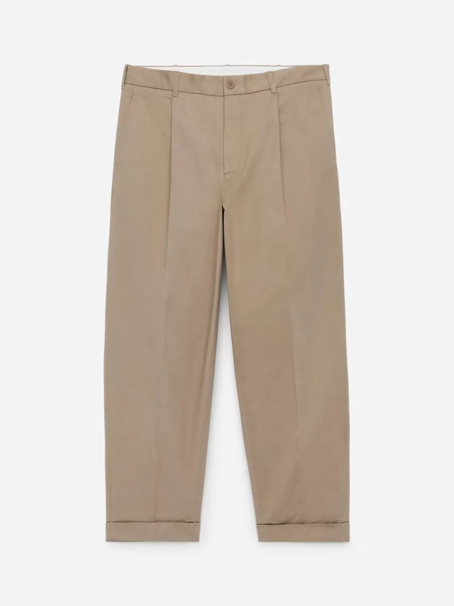 Pantalons-ARKET Pantalon à revers en coton Beige