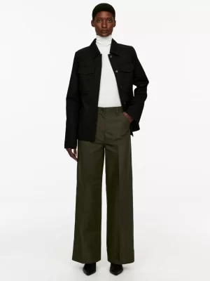 Pantalons-ARKET Pantalon chino en coton Vert kaki