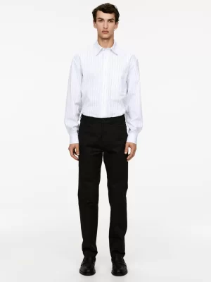 Pantalons-ARKET Pantalon chino slim en stretch Noir