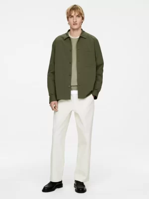 Pantalons-ARKET Pantalon décontracté en toile Blanc cassé
