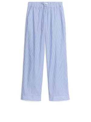 Tenues Décontractées-ARKET Pantalon de pyjama en popeline Bleu/blanc