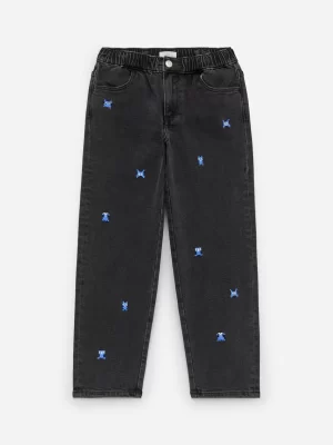 Pantalons | Pantalons-ARKET Pantalon en jean brodé Noir délavé