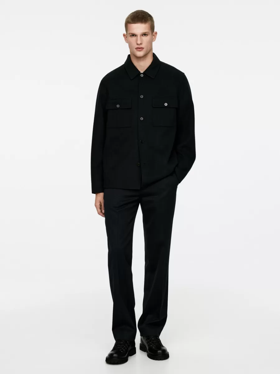 Costumes | Pantalons-ARKET Pantalon en laine et coton Noir