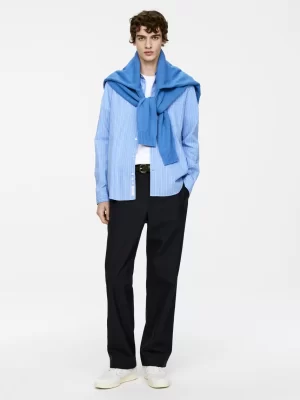 Pantalons-ARKET Pantalon en laine et coton Bleu foncé