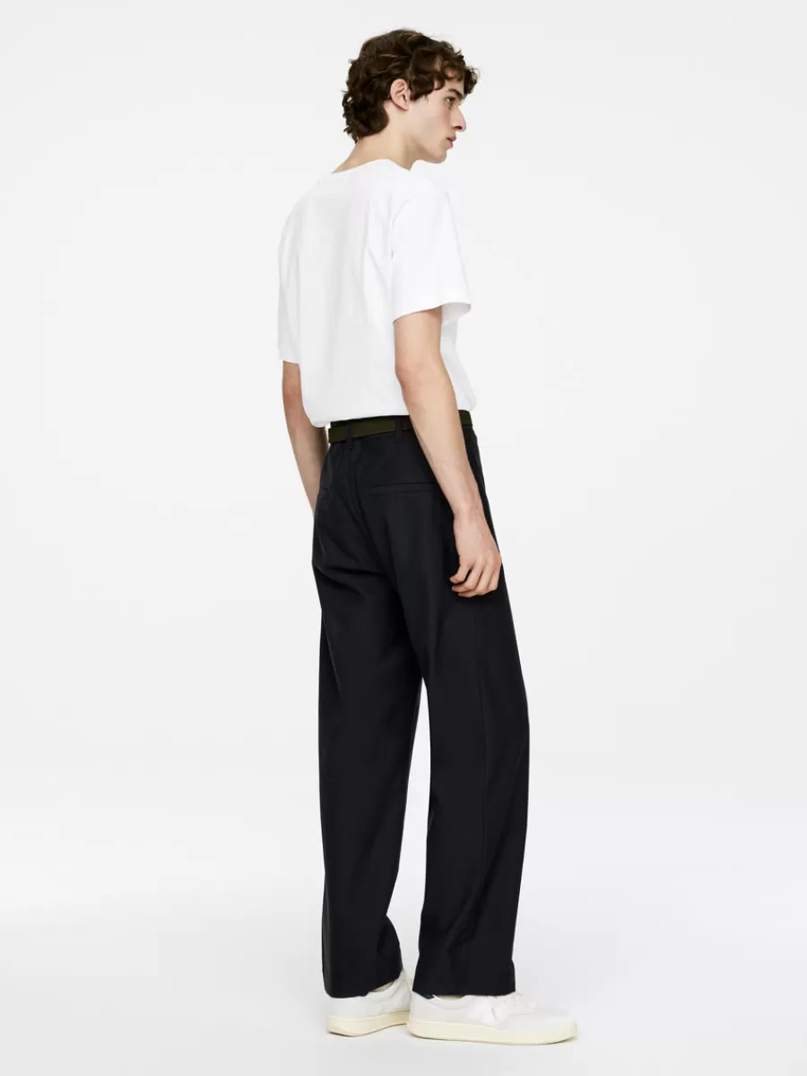 Pantalons-ARKET Pantalon en laine et coton Bleu foncé