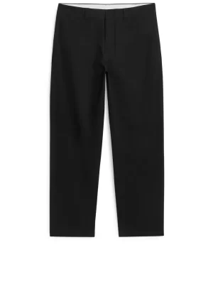 Pantalons-ARKET Pantalon en twill de coton Noir