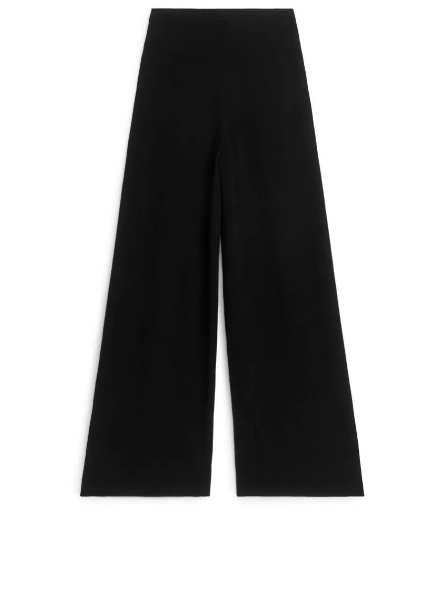 Tenues Décontractées | Mailles Et Cardigans-ARKET Pantalon large en cachemire et laine Noir