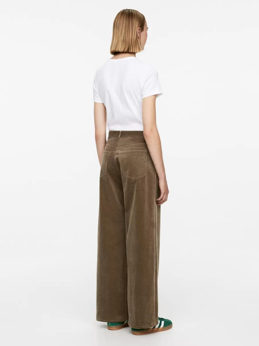 Pantalons-ARKET Pantalon large en velours côtelé Taupe
