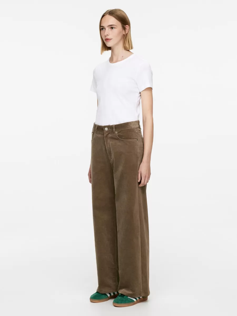 Pantalons-ARKET Pantalon large en velours côtelé Taupe