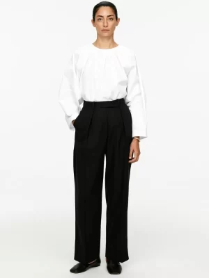 Pantalons-ARKET Pantalon plissé taille haute Noir