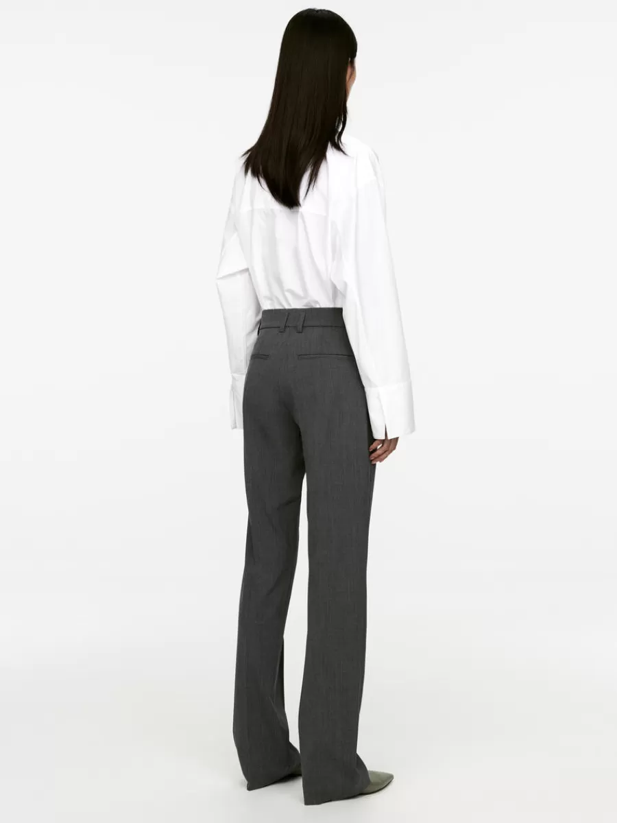 Pantalons-ARKET Pantalon tailleur en mélange de laine Gris foncé chiné