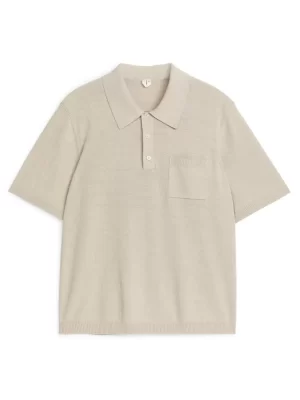Polos | Maille-ARKET Polo à manches courtes Taupe clair
